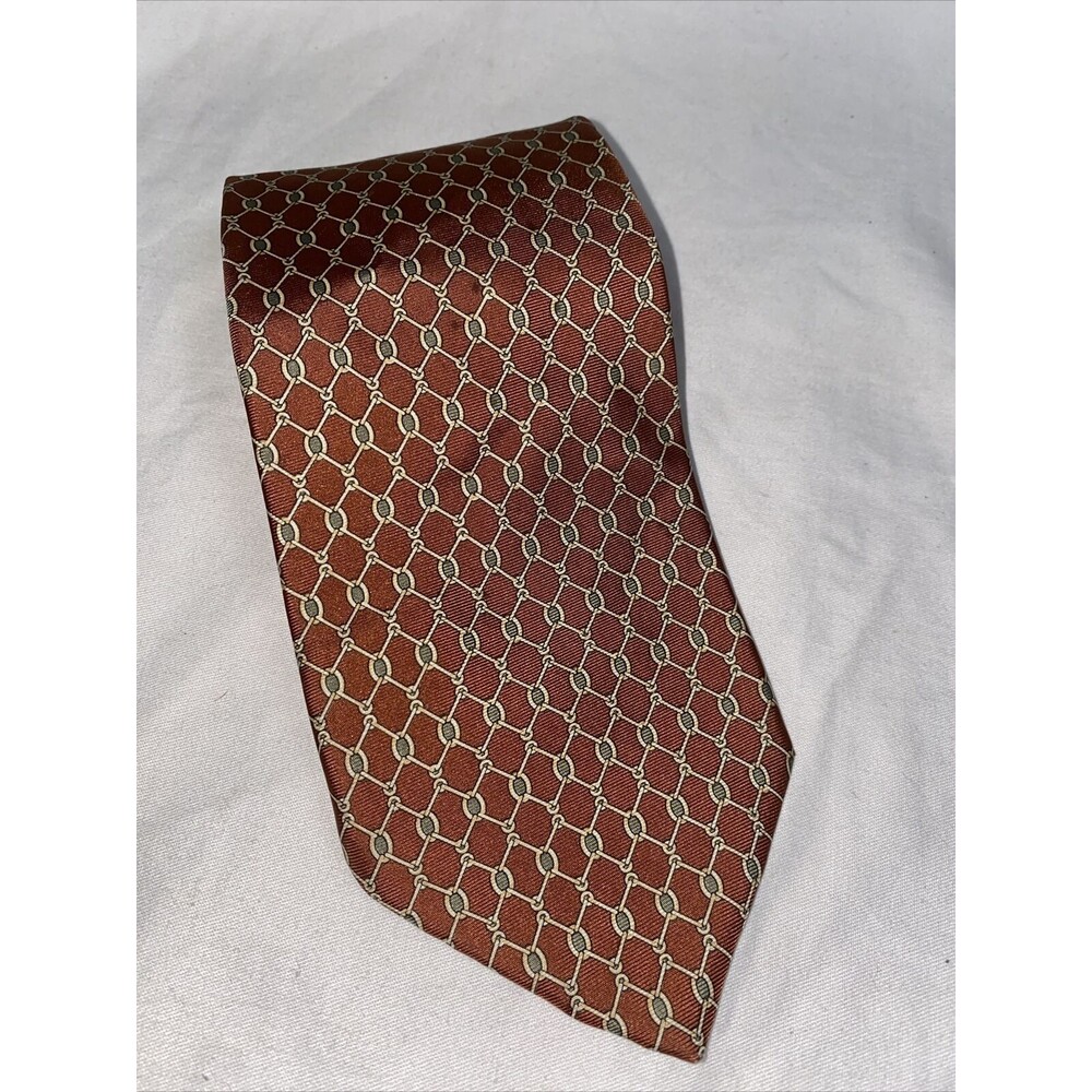 brooks brother silk tie bit Chain horse 3.75"X58 derby equestrian